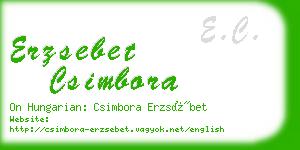 erzsebet csimbora business card